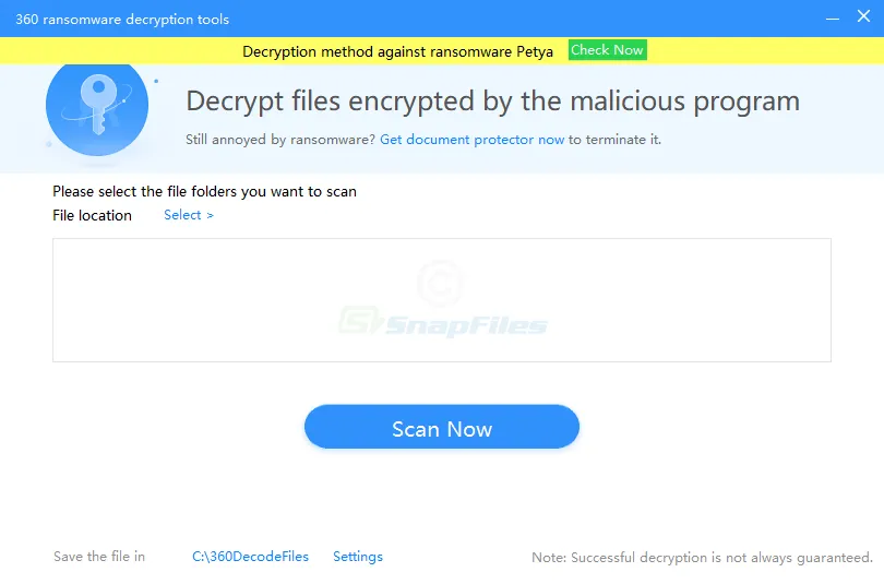 360 Ransomware Decryption Tools Zrzut ekranu 1