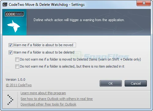 CodeTwo Move and Delete Watchdog Zrzut ekranu 2