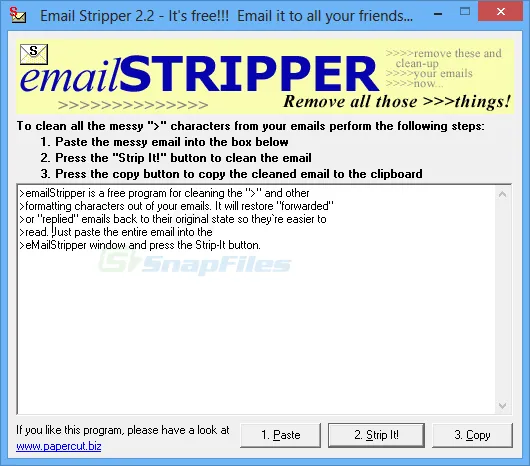 Email Stripper Zrzut ekranu 1