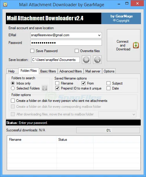 Mail Attachment Downloader Zrzut ekranu 1