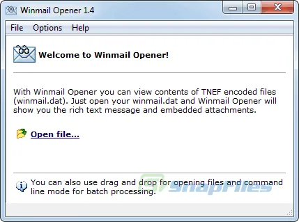 Winmail Opener Zrzut ekranu 1