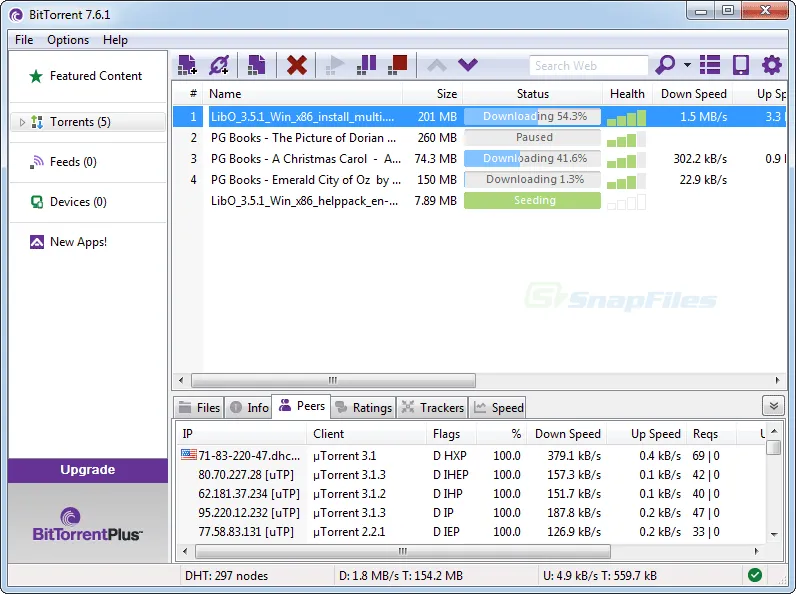 BitTorrent Free Zrzut ekranu 1