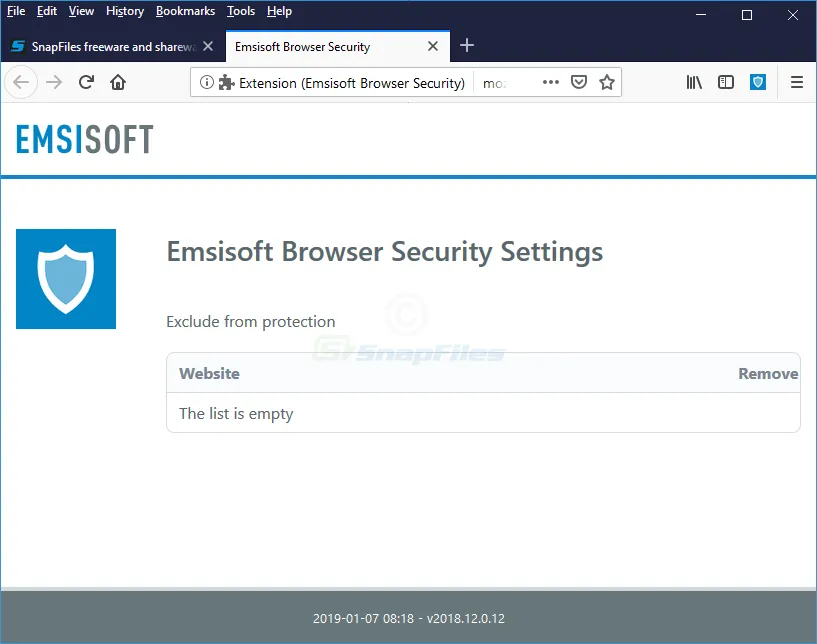 Emsisoft Browser Security for Firefox Zrzut ekranu 2