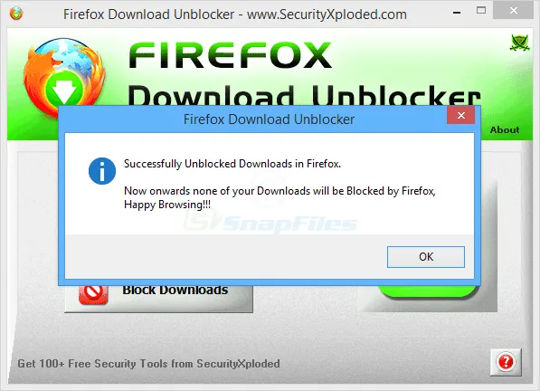 Firefox Download Unblocker Zrzut ekranu 2