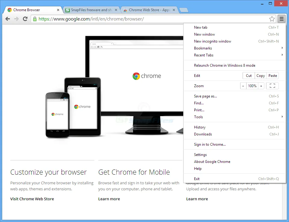 Google Chrome Zrzut ekranu 1