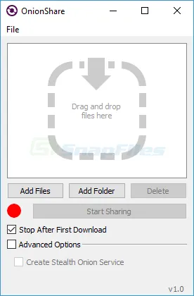 OnionShare Zrzut ekranu 1