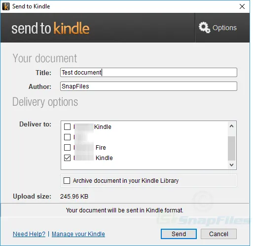 Send to Kindle Zrzut ekranu 2