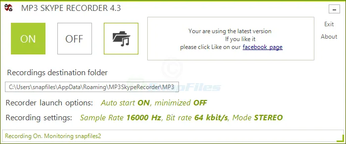 MP3 Skype Recorder Zrzut ekranu 1