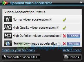 SPEEDbit Video Accelerator Zrzut ekranu 1