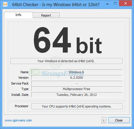64bit Checker Zrzut ekranu 1