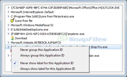 7+ Taskbar Tweaker Zrzut ekranu 2