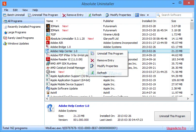 Absolute Uninstaller Zrzut ekranu 1