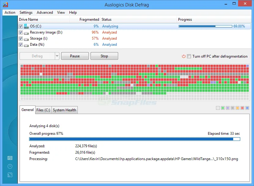 Auslogics Disk Defrag Zrzut ekranu 1