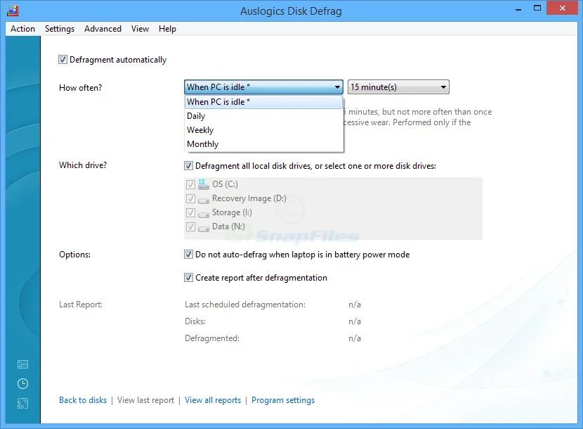 Auslogics Disk Defrag Zrzut ekranu 2