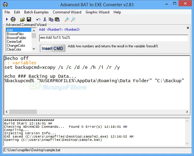 Advanced BAT to EXE Converter Zrzut ekranu 1