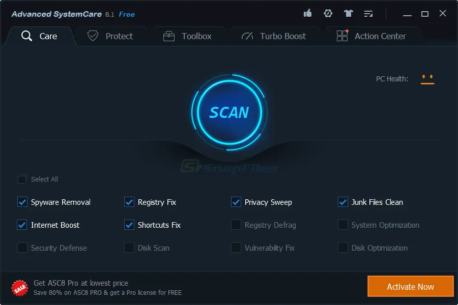 Advanced SystemCare Free Zrzut ekranu 1