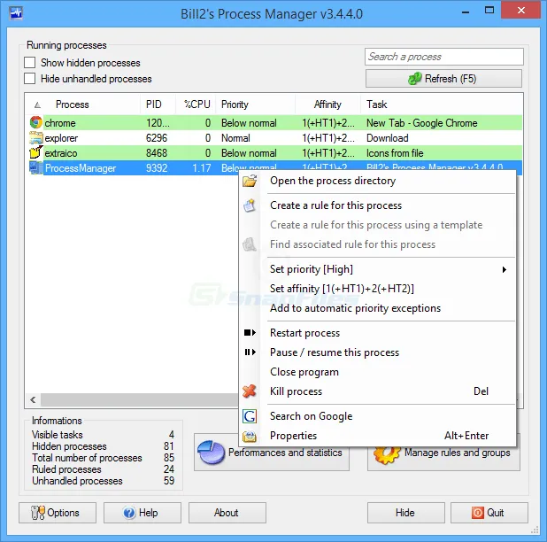 Bill2`s Process Manager Zrzut ekranu 1