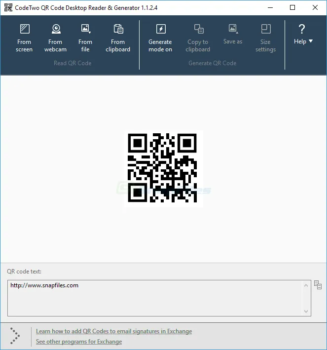 CodeTwo QR Code Desktop Reader and Generator Zrzut ekranu 1