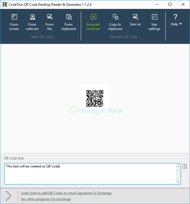 CodeTwo QR Code Desktop Reader and Generator Zrzut ekranu 2