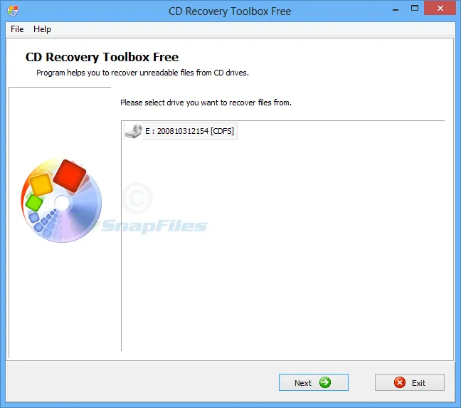 CD Recovery Toolbox Free Zrzut ekranu 1