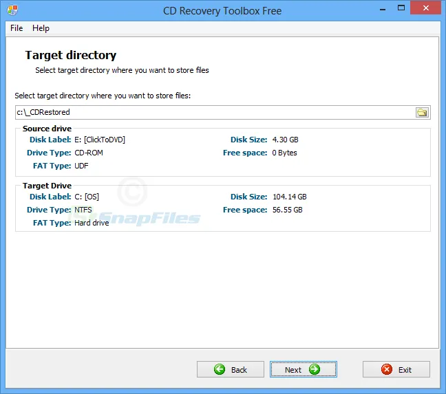 CD Recovery Toolbox Free Zrzut ekranu 2