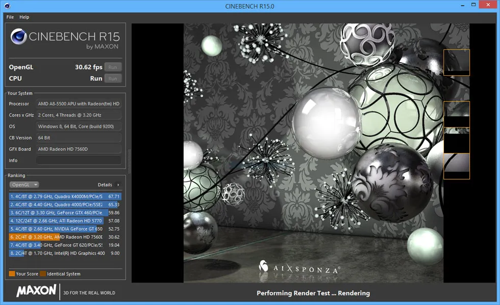 MAXON CINEBENCH Zrzut ekranu 2