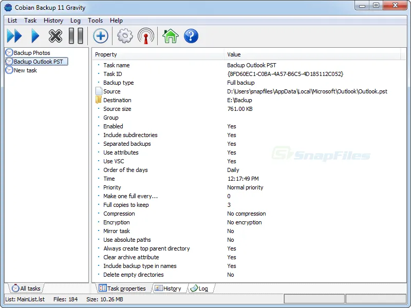 Cobian Backup Zrzut ekranu 1
