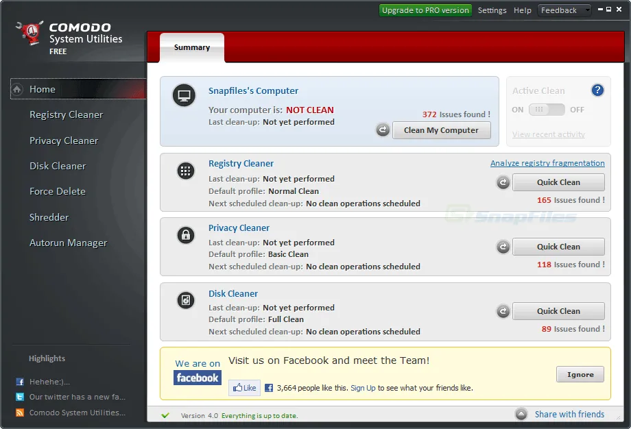 Comodo System Utilities Zrzut ekranu 1