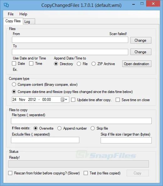 CopyChangedFiles Zrzut ekranu 1