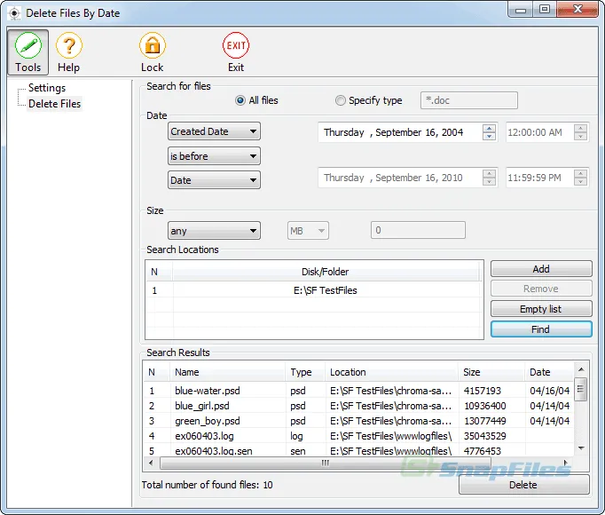 Delete Files By Date Zrzut ekranu 1