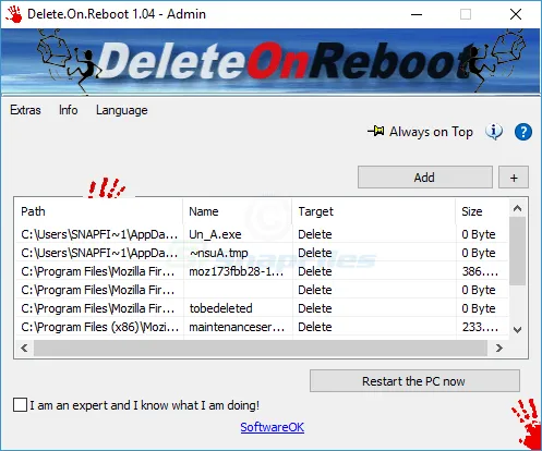 Delete.On.Reboot Zrzut ekranu 1