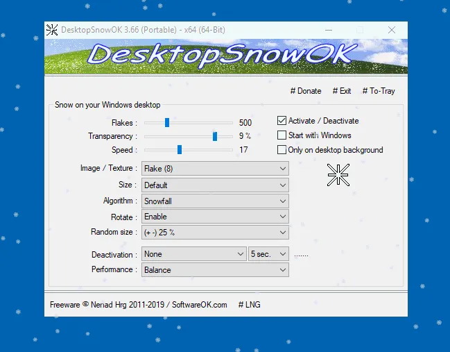 DesktopSnowOK Zrzut ekranu 1