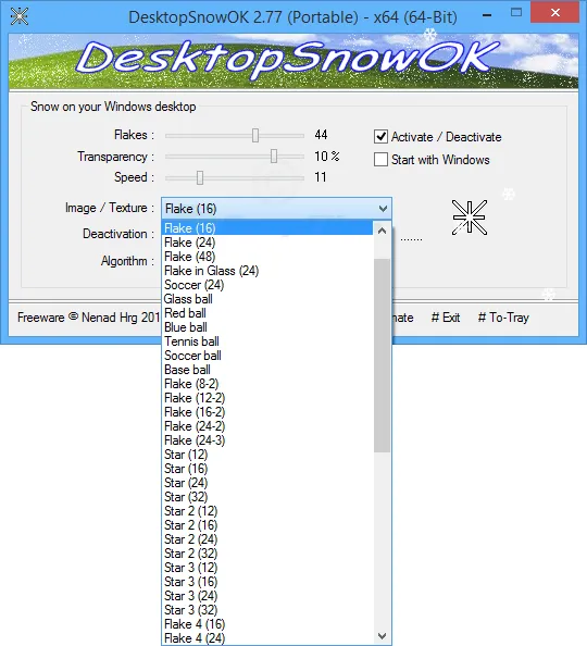 DesktopSnowOK Zrzut ekranu 2