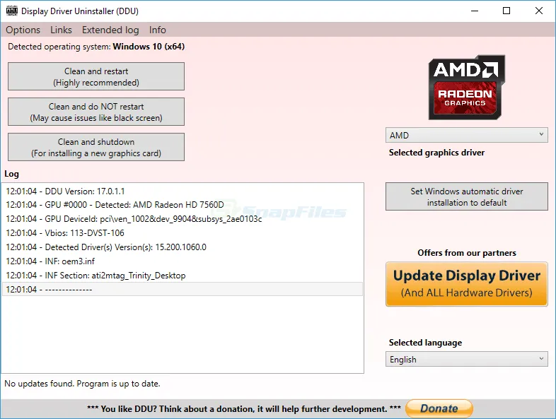 Display Driver Uninstaller Zrzut ekranu 1