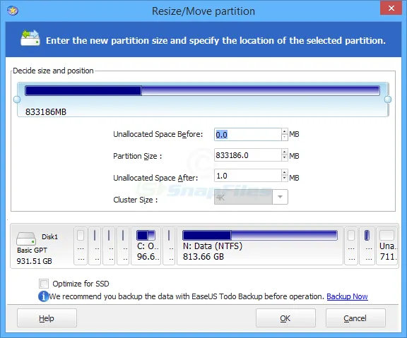 EaseUS Partition Master Zrzut ekranu 2