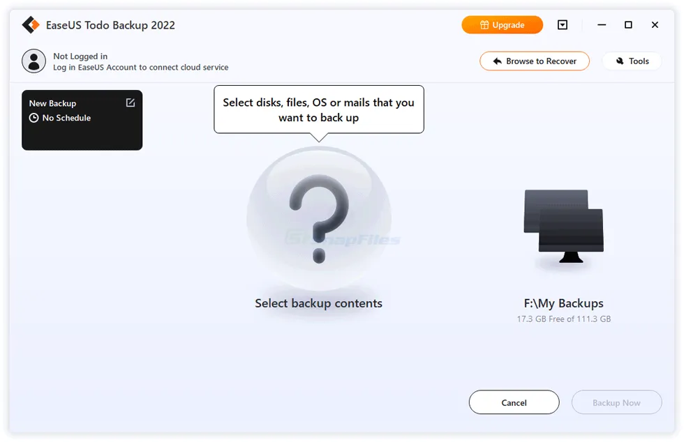 EaseUS Todo Backup Free Zrzut ekranu 1