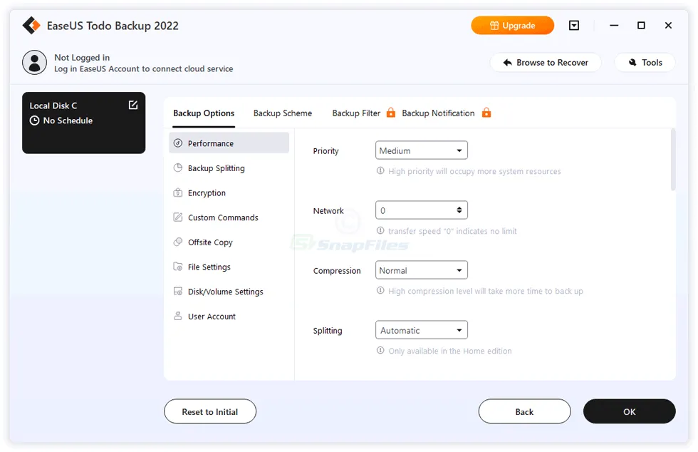 EaseUS Todo Backup Free Zrzut ekranu 2