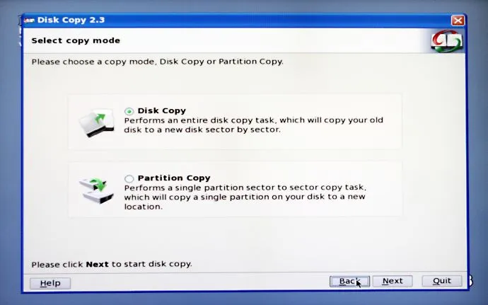 EaseUs Disk Copy Zrzut ekranu 1