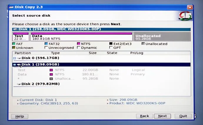 EaseUs Disk Copy Zrzut ekranu 2