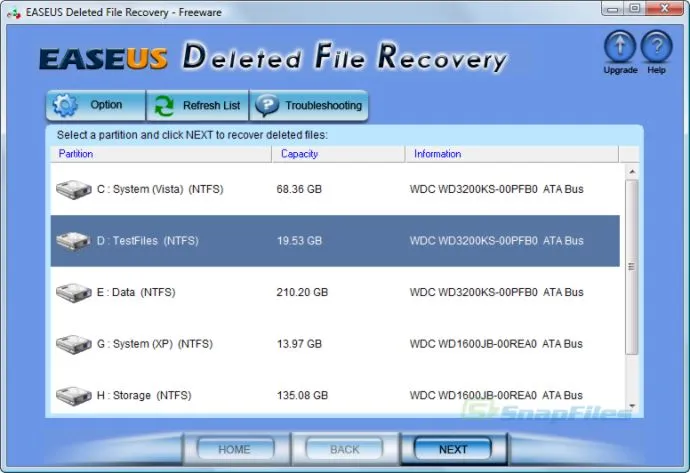 EaseUS Deleted File Recovery Zrzut ekranu 1