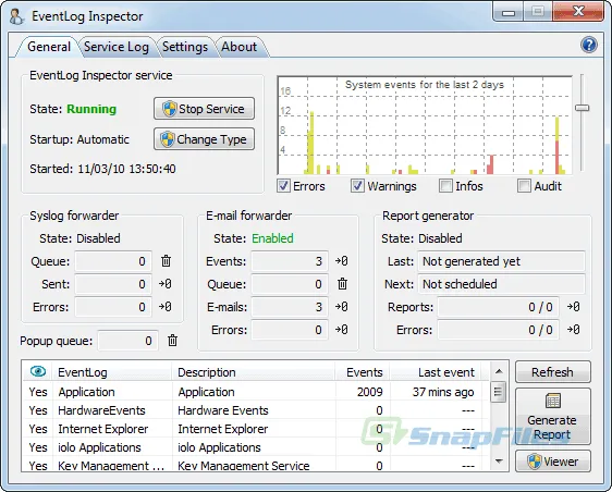 EventLog Inspector Zrzut ekranu 1