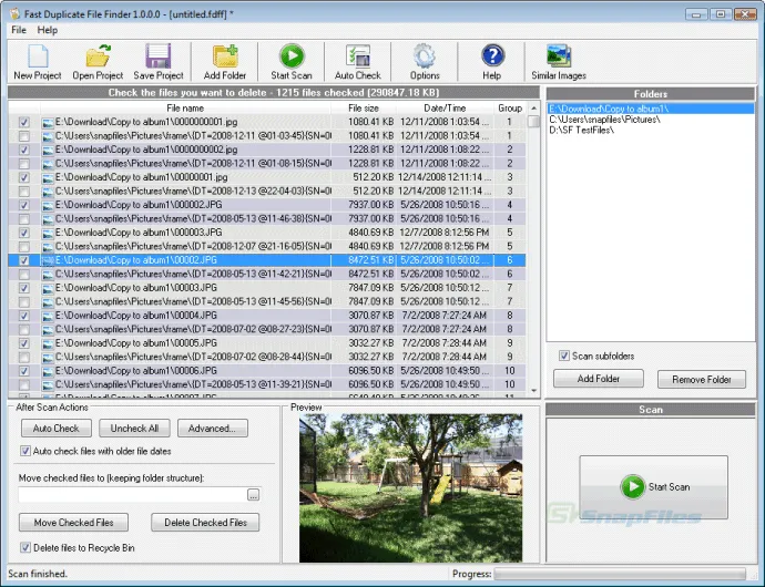 Fast Duplicate File Finder Zrzut ekranu 1
