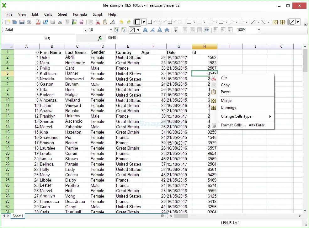 Free Excel Viewer Zrzut ekranu 1