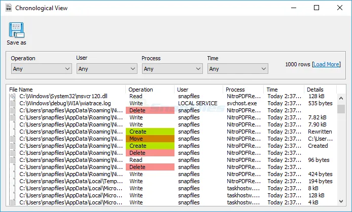 SoftPerfect File Access Monitor Zrzut ekranu 2