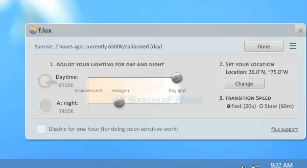 F.lux Zrzut ekranu 2