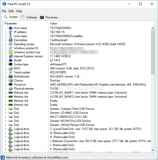 Free PC Audit Zrzut ekranu 1