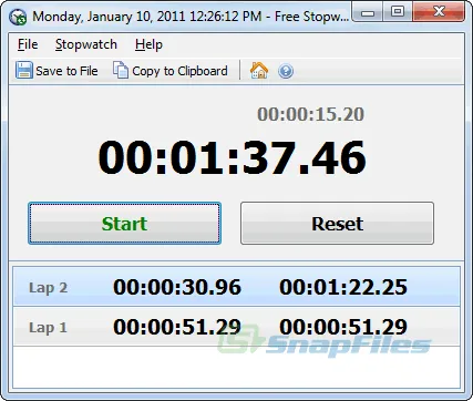 Free Stopwatch Zrzut ekranu 2