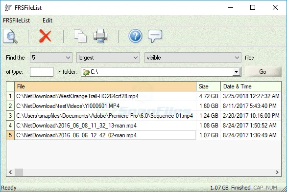 FRSFileList Zrzut ekranu 1