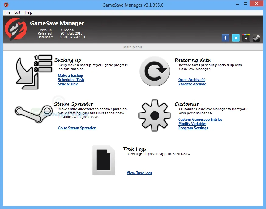 GameSave Manager Zrzut ekranu 1