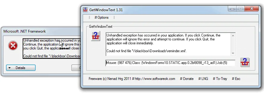 GetWindowText Zrzut ekranu 1